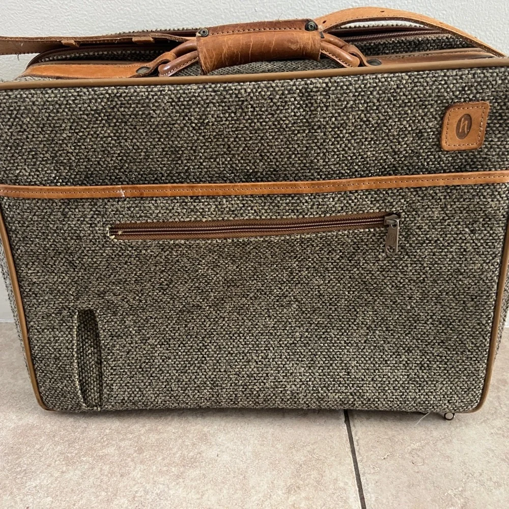 Vintage Hartmann Tweed Leather Suitcase